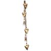 Handmade Decorative Hanging Bells | Vintage Metal Wind Chime with 6 Hearts On Jute Rope | Artisan Home Décor Garland for Porch and Garden - Gold