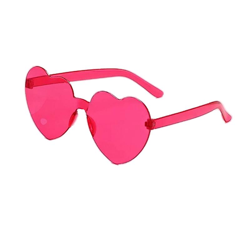 

10 шт. Солнцезащитные очки в форме сердца, Солнцезащитные очки с надписью Love, Желейного цвета, Безободковые, Цельные очки в форме сердца, Очки ослепительных цветов