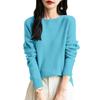 Women's Fashion Knit Round Neck Pullover Base Layer Sweater Color Long Sleeve Top