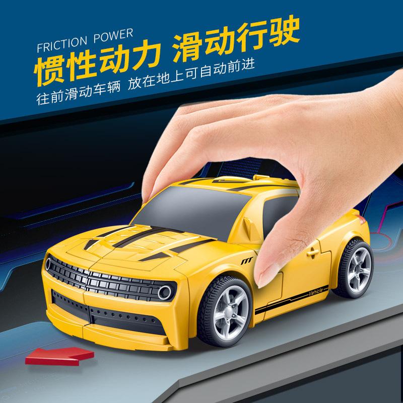 Children'S Inertia Deformation Cop Sports Car Simulation Racing Model Boy Puzzle Deformation Robot Toy Small