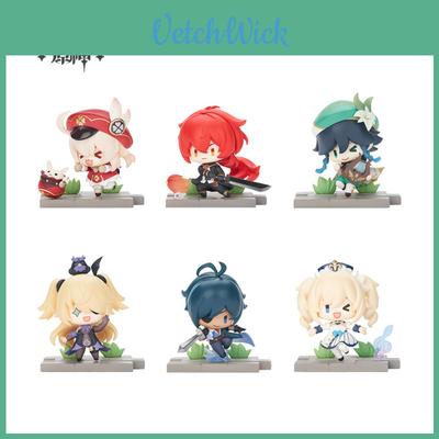 Cute 6pcs/set Genshin Impact Mondstadt Edition Battle Scene Miniature Figures For Kids