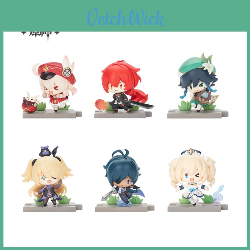 Cute 6pcs/set Genshin Impact Mondstadt Edition Battle Scene Miniature Figures For Kids