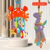 Pull String Baby Rattle Toy, Stroller Hanging Pendant, Sensory Grasp Training Toy, Car Seat Hanging Soothing Toy for Newborn Infant 0‑12 Months