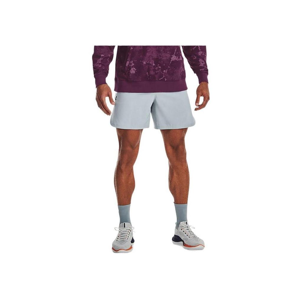 Under Armour Logo Print Elastic Woven Drawstring Shorts Men Bottoms Blue 1376782-465