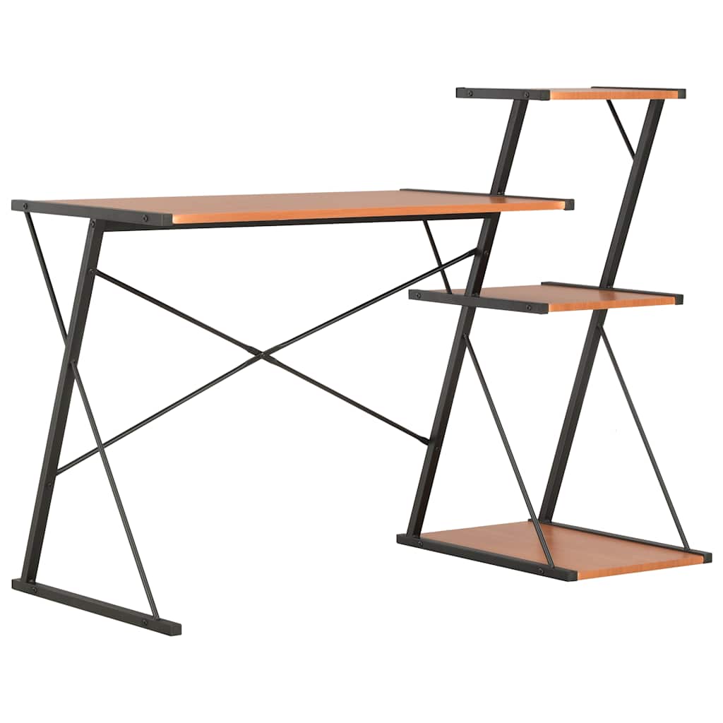 Desk with Shelf Black and Brown 116 * 50 * 93 cm
