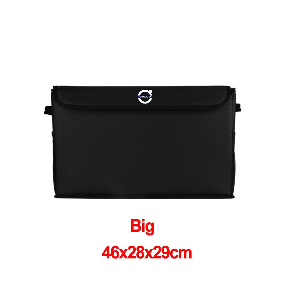 1PCS Car Trunk Storage Box PU Leather Foldable Car Storage Box For Volvo Rdesign Xc60 Xc90 V40 V60 S60 V90 S80 C40 XC40 V70 XC70 UE5