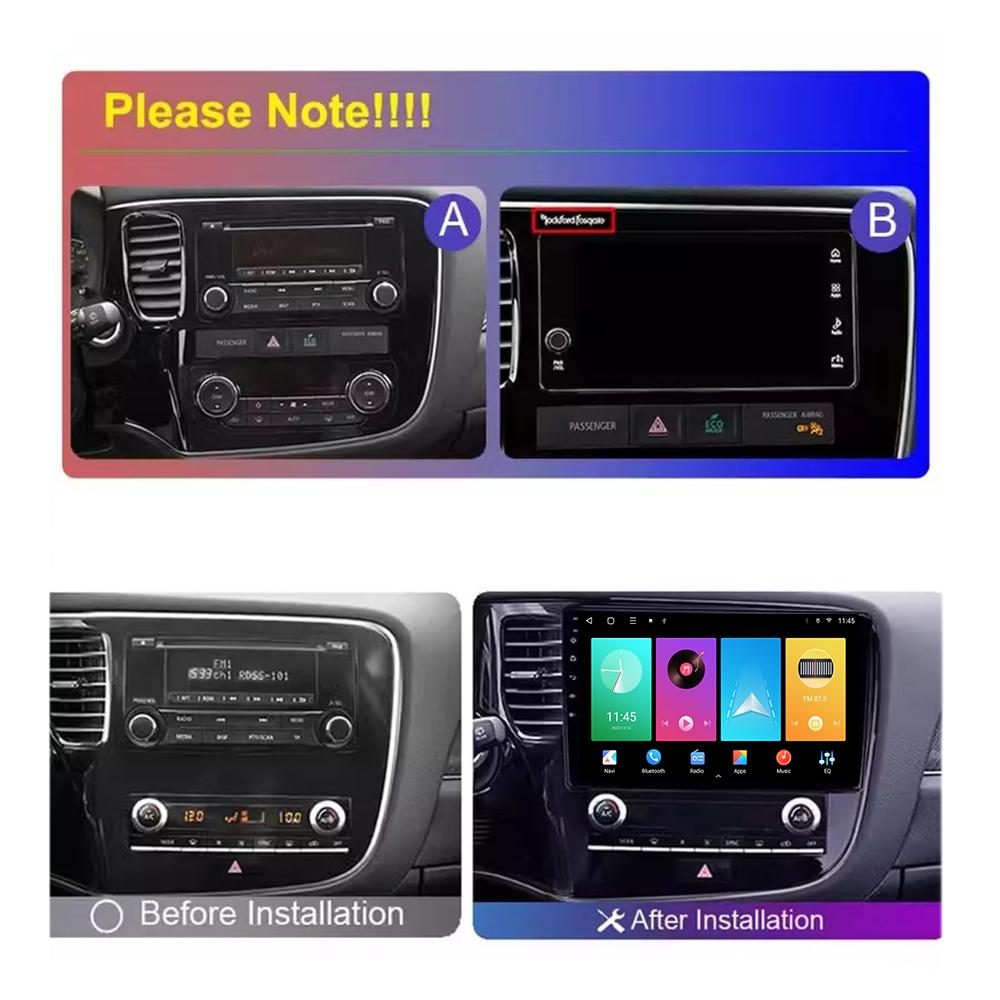 Autorádio Android Carplay pro Mitsubishi Outlander 2018-2021 multimediální přehrávač hlavní jednotka stereo GPS navigace BT WIFI 2+32GB