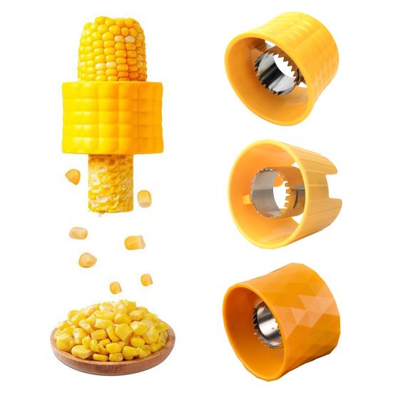 

Инструмент для очистки початков кукурузы с лезвиями из нержавеющей стали. Легкое устройство для удаления кукурузных зерен для салатов, супов.