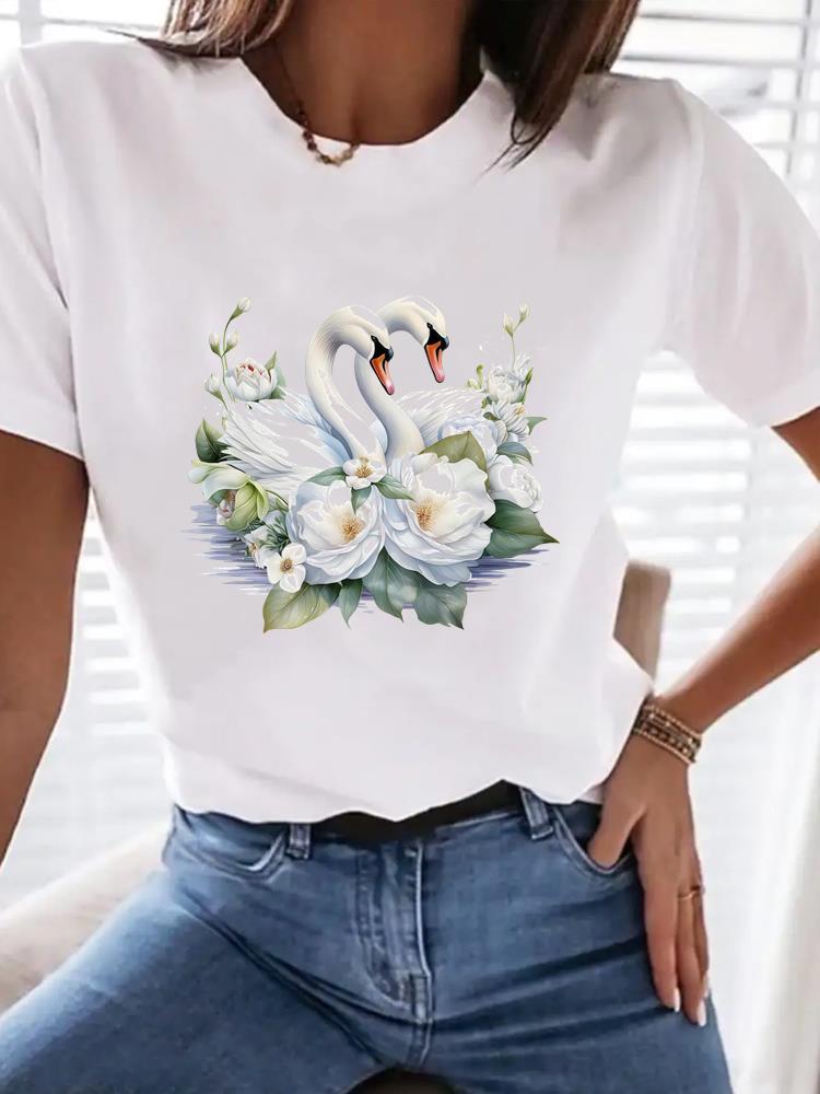 (Asian Size) trend style cute Women Tee Top Fashion Clothing T Shirt Woman Print Female Short Sleeve Graphic T-shirts