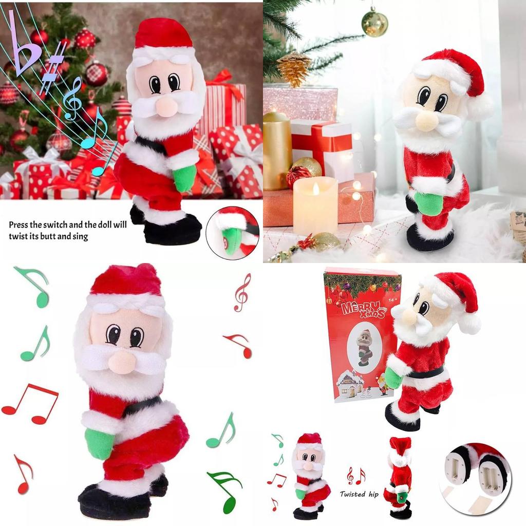 Whimsical Christmas Animated Santa Toy Featuring Lively Music And Charming Plush Design