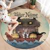 Moonlit Voyage Custom Name Round Area Rug Carpet Rug For Living Room Bedroom Sofa Playroom Decor Nonslip Floor Mat