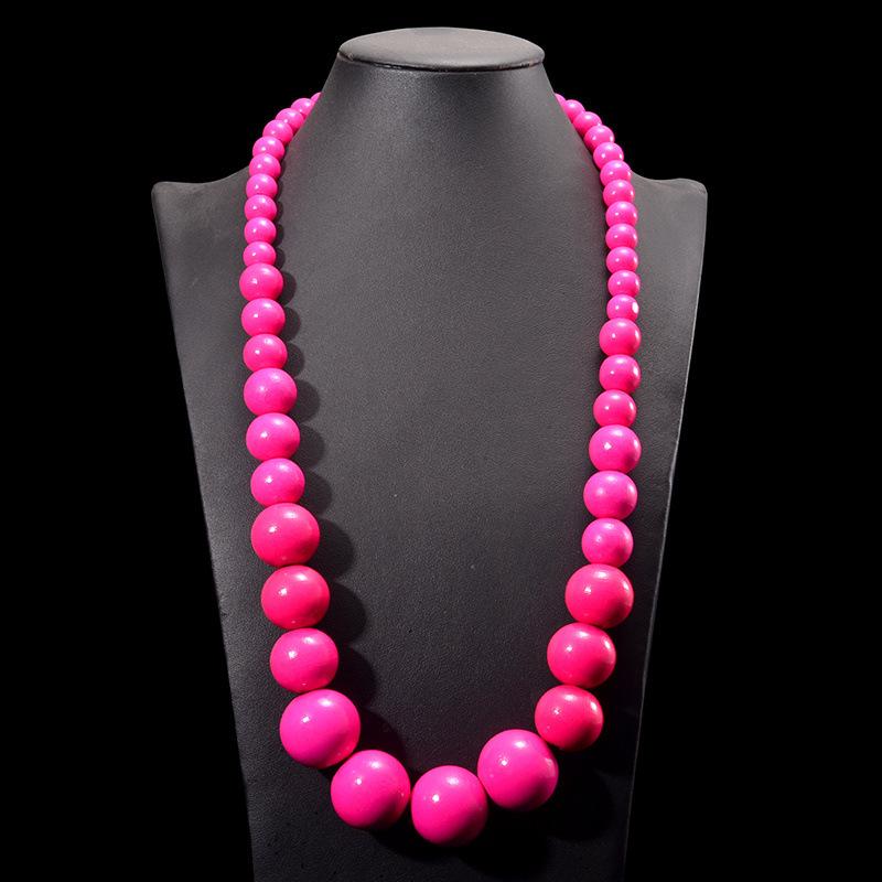 

JMXD Boho Chic Ethnic Vintage Handmade Colorful Wooden Beads Exaggerated Statement Necklace for Women Perfect Gift