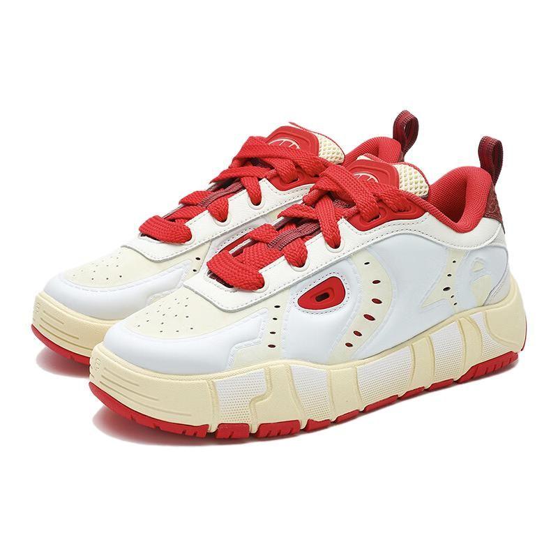 Fila Melt Pioneer Fabric Synthetic Leather Comfortable Daily Wear Lightweight Low-Top Casual Shoes Women Sneaker White Red F12W413205FCA