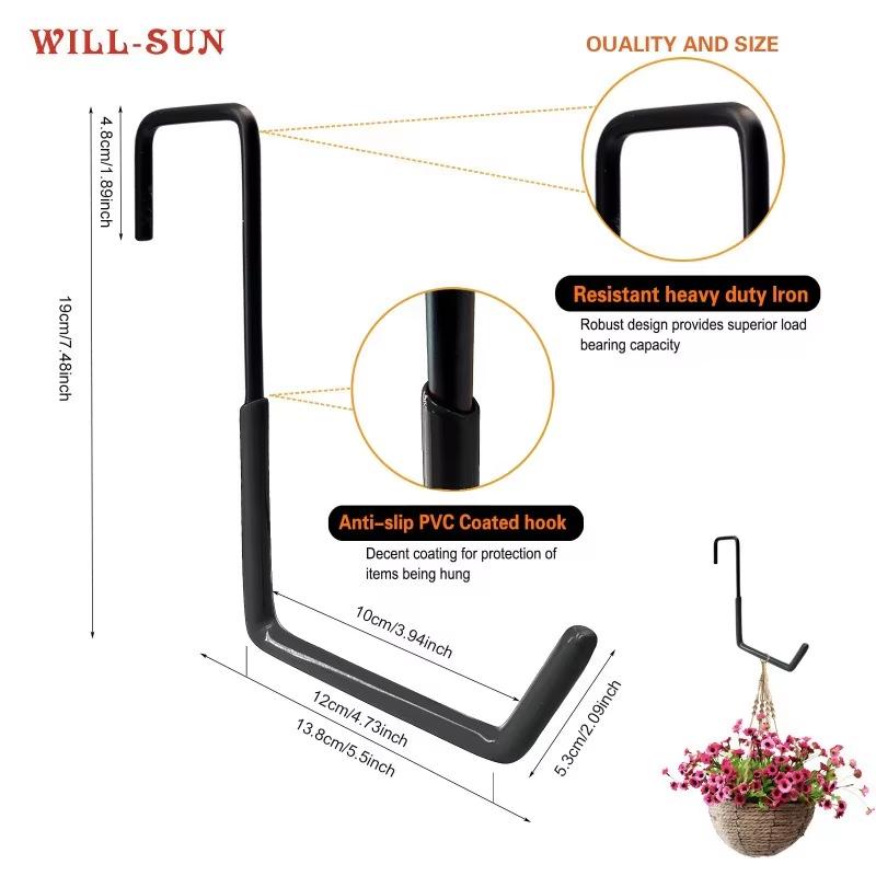 Heavy Duty Iron Garage Storage Hooks Anti Slip Rubber Coating For Hanging Tools Ladders Bikes Garden Supplies