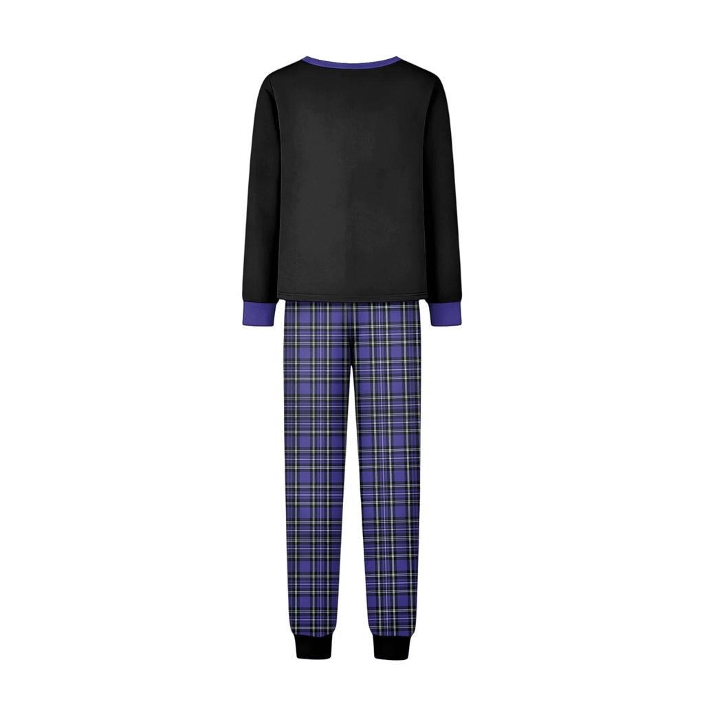 Family Matching Christmas Print Neck Long Sleeve Top and Pants Pajama Set