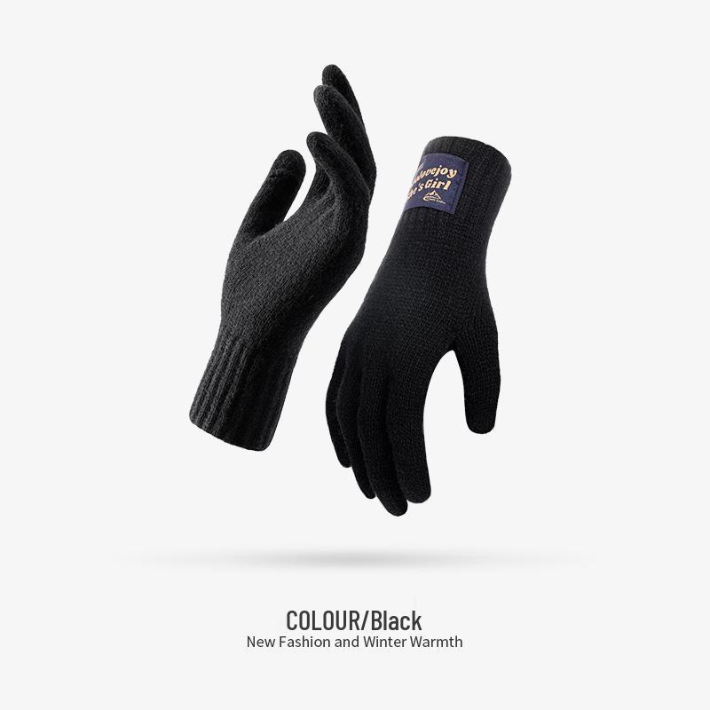 DZ149 Winter Knit Wool Gloves: Windproof Flip-Finger Touchscreen Gloves for Outdoor Cycling and Sports.
