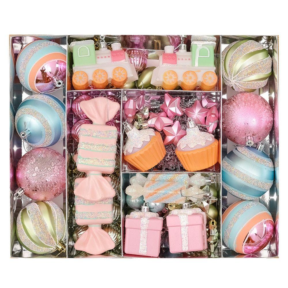 Plastic Painted Christmas Balls Pendant Xmas Tree Pendants  Merry Christmas Decoration