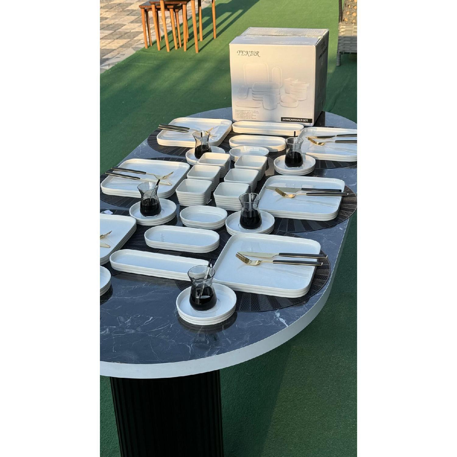 

Текбир Фарфоровый завтрак из 24 предметов белый