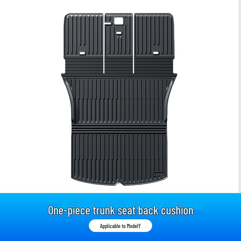 Tesla Model Y Trunk and Front TPE Mat Set - One-Piece Rear Tail Box Mat Accessory