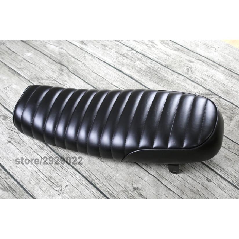 64cm University Retro Motorcycle Waterproof Leather Cafe Racer Vintage Gel Flat Cushion Seat Saddle