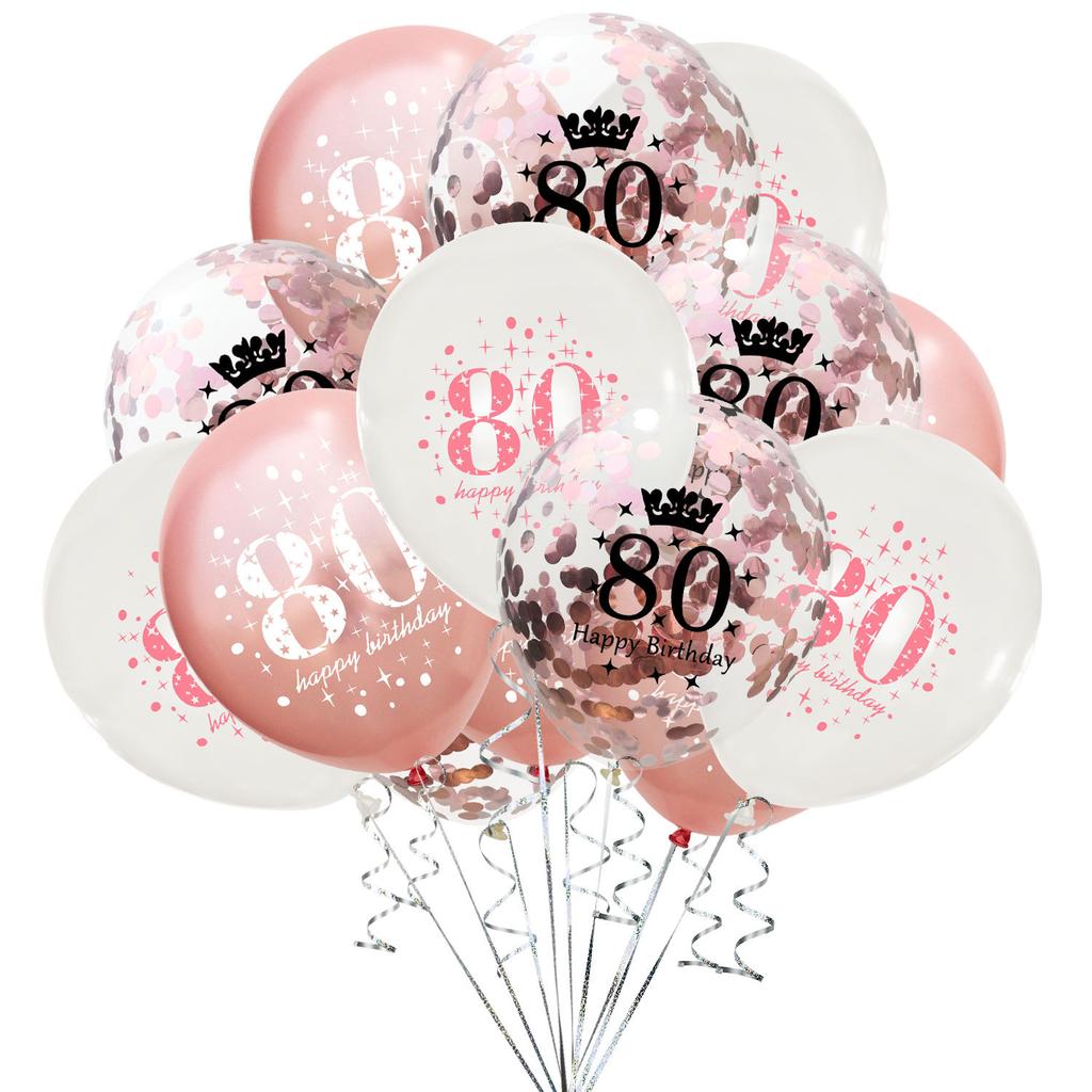 15Pcs 12 Inch 18th 21th 30th 40th 50th 60th 70th 80th Birthday Party Latex Balloons Anniversary Decoration Indoor Outdoor Decor