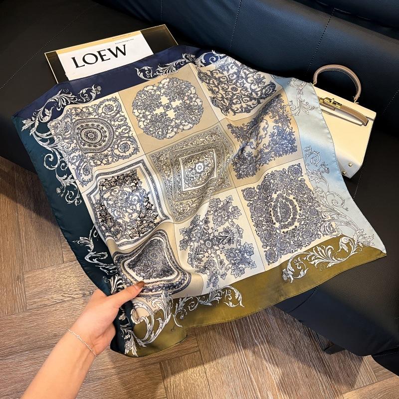 Mother's Day Silk Scarf Muse Festival Gift Simulation Silk Silk Scarf Premium Spring and Summer Square Scarf 71 Silk Decorative Small Scarf
