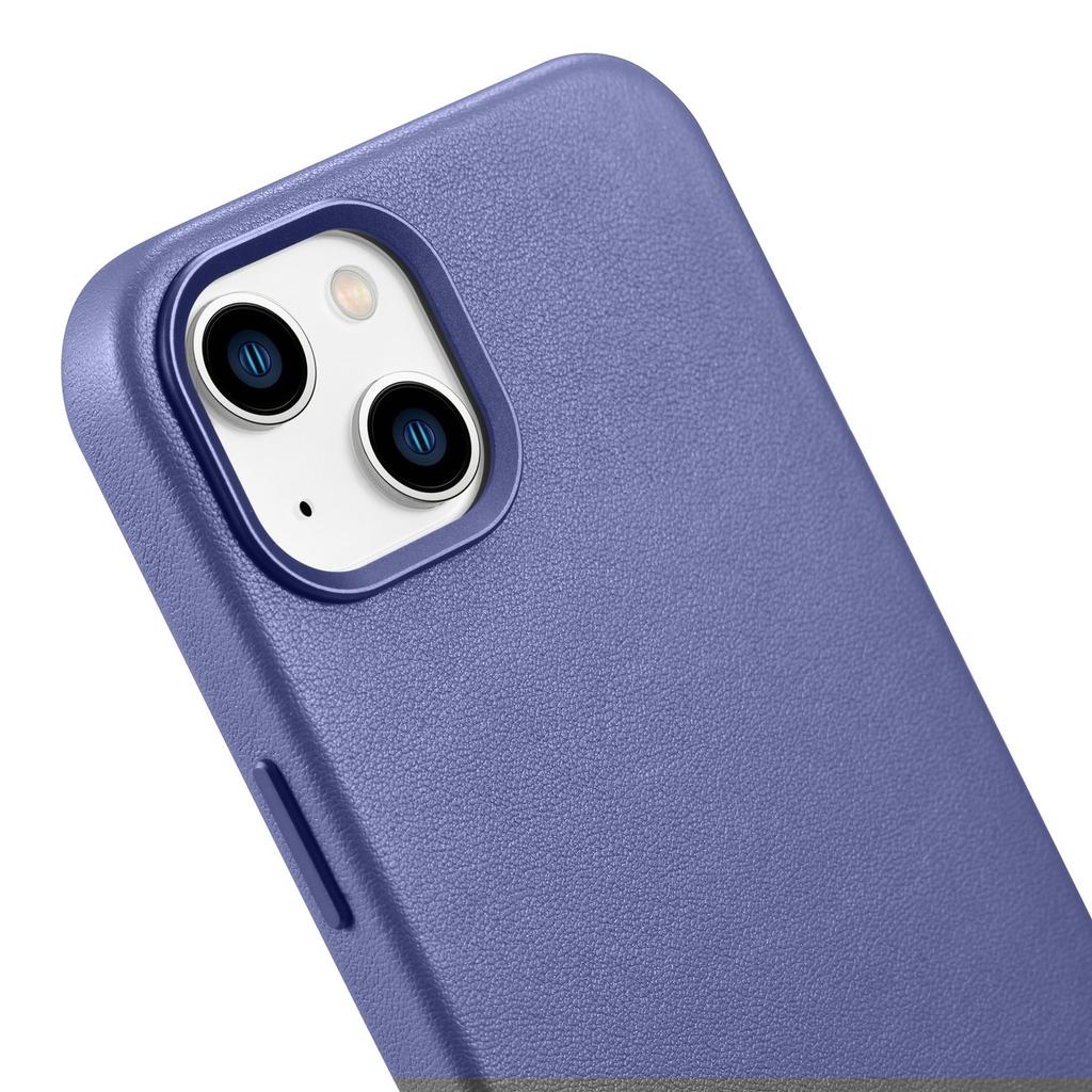 Genuine leather case for iPhone 14 Plus MagSafe Case Leather light purple