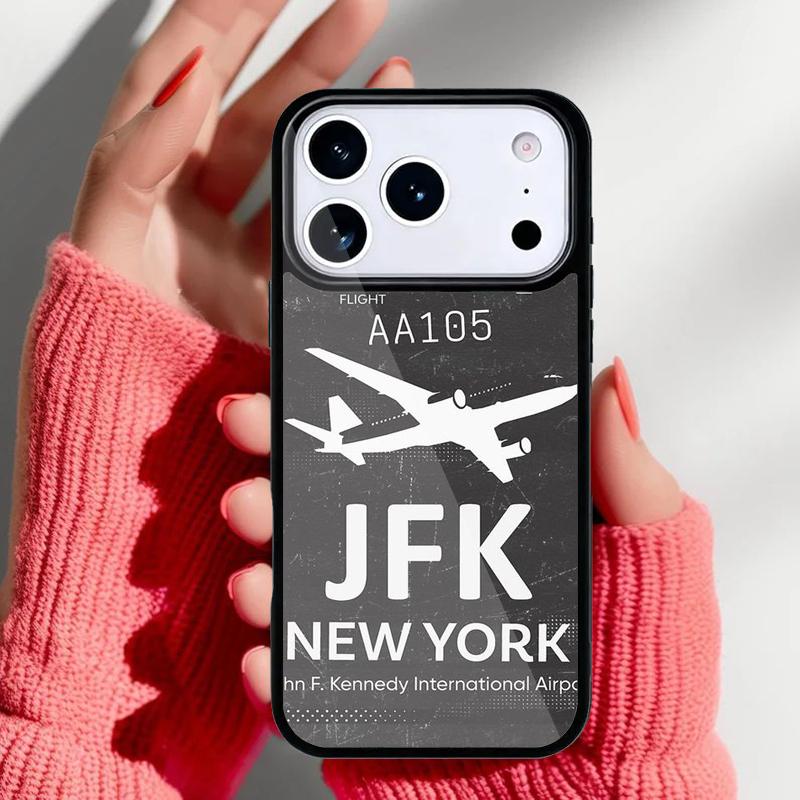 Funny Airport Code Phone Case for iPhone 17 16 15 14 13 Pro Max Back Cover for 12 11 Pro Coque