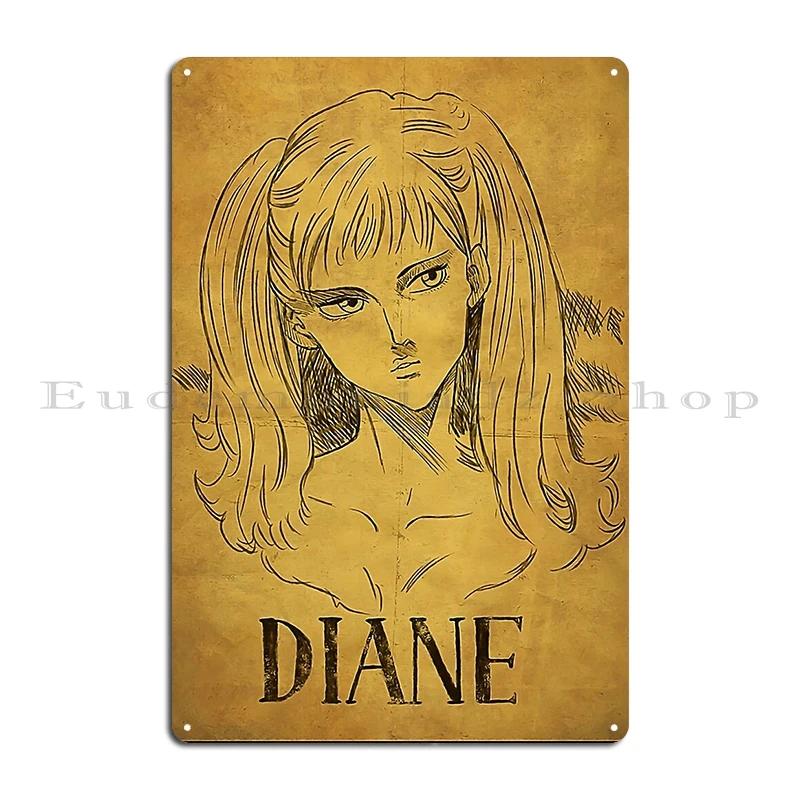 Escanor Efterlyst Metallskylt Väggmålning Tryck Garage Klubb Affisch Merlin King Gowther Diane Meliodas Efterlyst Plåtskylt Affischer