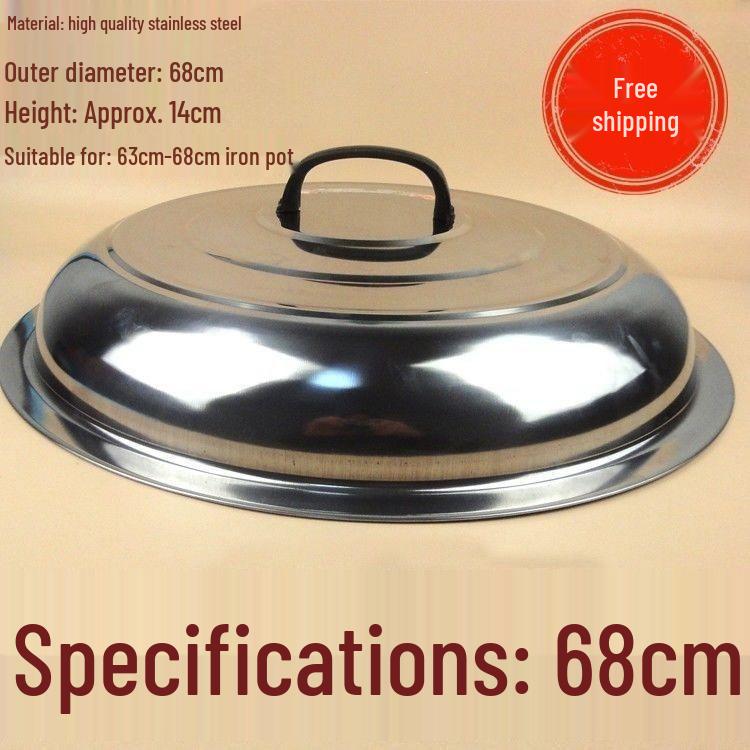 Stainless Steel Wok with High Lid & Free Shipping – Old-fashioned Stir-fry Pot, Heightened and Thickened Lid, Iron Body
