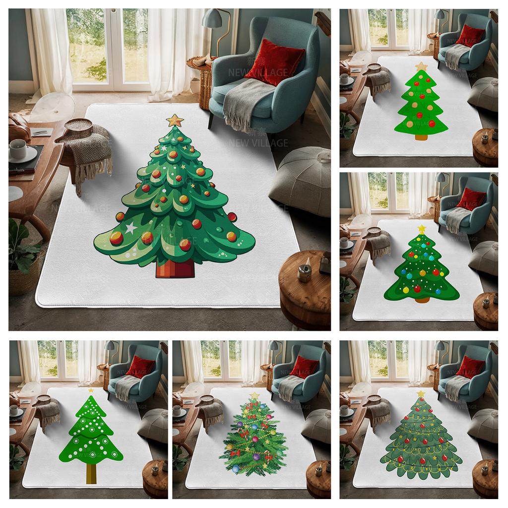 House Entrance Carpet Home Door Mat Living Room Bath Foot Bathroom Non-slip Water Absorption Rugs Bath Merry Christmas Winter