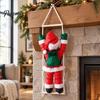 Indoor Christmas Party Props Climbing Santa Claus Ornament, Ladder Hanging Decoration, Retail Store Window Display Decor for Window, Balcony, Festive