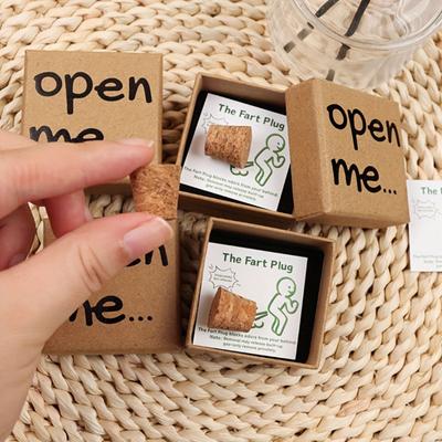 Funny Fart Stopper Gift Box with Card April Fools Pranks with Cardboard Box Novelty Gag Set with Cartoon Characters And Humorous Phrases for Adults