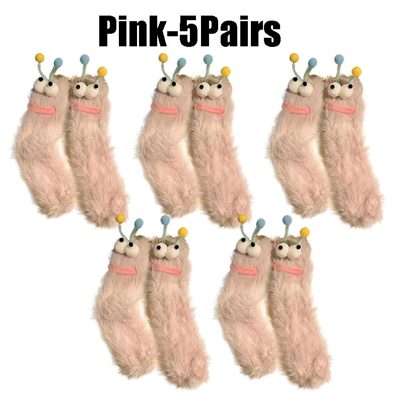Cute Funny Socks For Women Mid Crew Socks Winter Home Sleep Socks Cartoon Plush Cozy House Floor Socks For Couples Warm Gifts