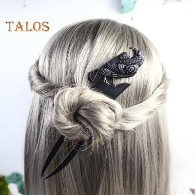 Gothic Haarklaue Damen Mädchen Retro Fledermaus Vogelform Haarstäbchen Haarnadel Haltbare schwarze Krähenhaarnadel Halloween Haarschmuck