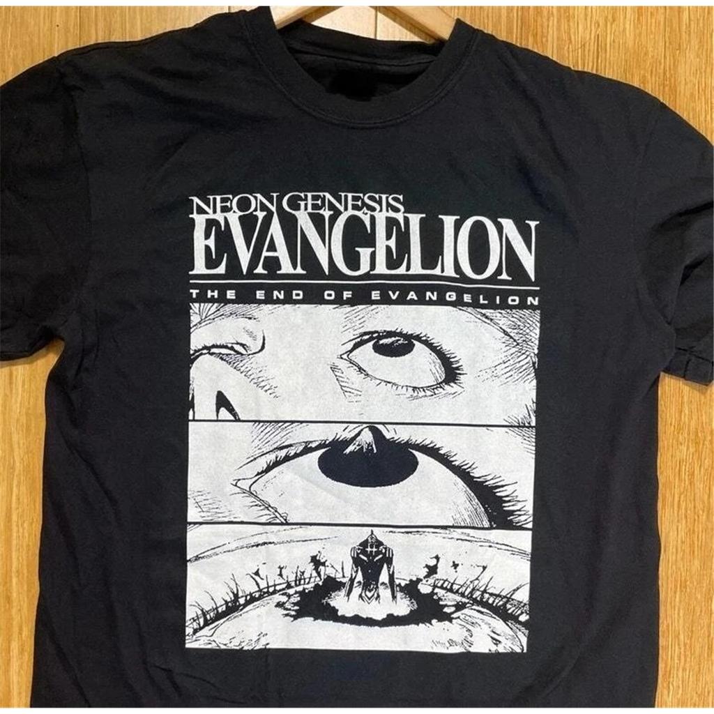 Neon Genesis Evangelium End of Eva Eye-skjorta i klassisk stil, överdimensionerad kortärmad skjorta, unisex, män kvinnor, sommartröja i bomull med rund hals