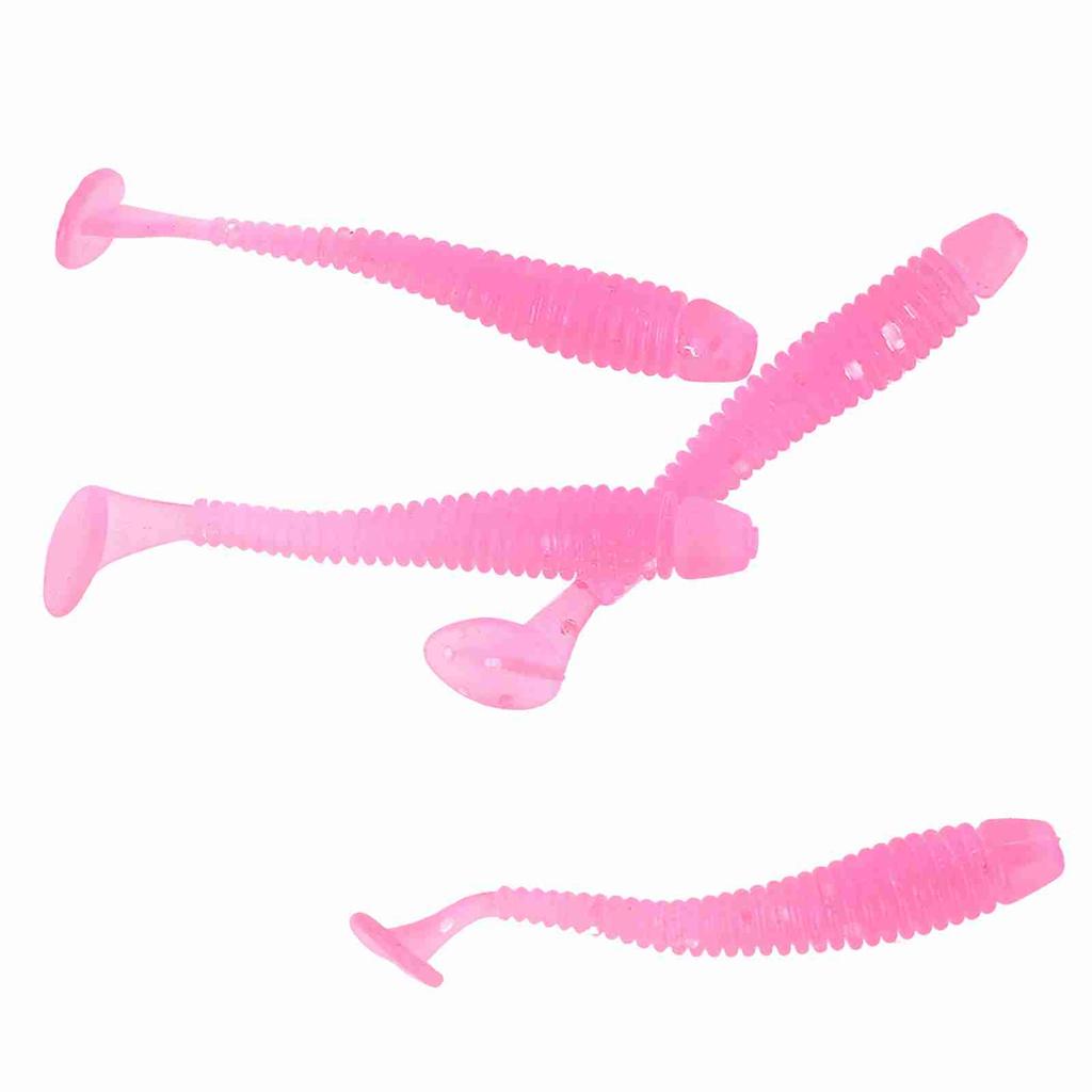 50PCS 5cm Soft Plastic Fishing Lures T Tail Grub Worm Baits Fish Tackle Accessory