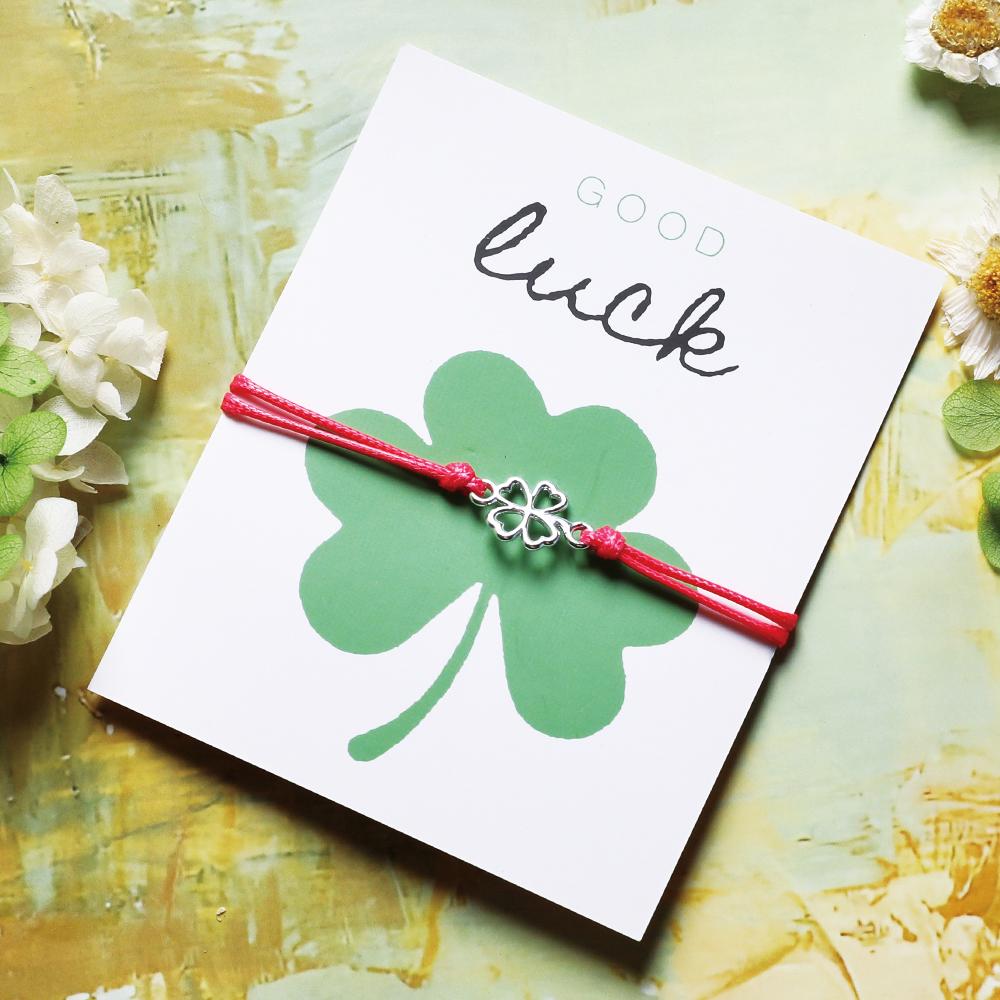 Four Leaf Clover Wish Bracelet Good Luck Four-Leaf Clover Shamrock Charms Bracelet for Women Men Friendship Gift Lucky Jewelry розы красного
