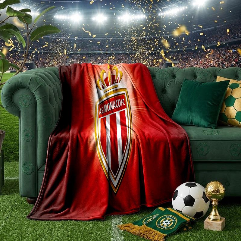 As Monaco Crest Throws Blanket Flannel Blankets Plush for Couch Bed Gifts for Men Women Travel picnic blanket Christmas fan gifts