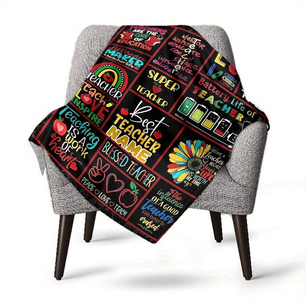 Teacher Appreciation Home Customize Your Name Blankets Comfortable Soft Lightweight Allseason Multipurpose Blanket For Picnic Sofa Office Bed Living