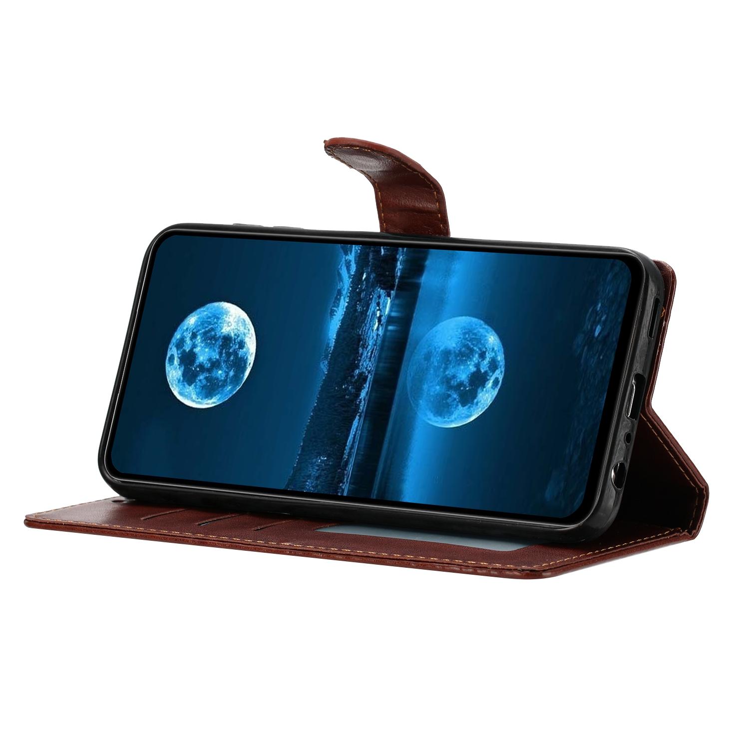 

For Google Pixel 9a Leather Case Wallet Stand Phone Cover with Handy Strap Green