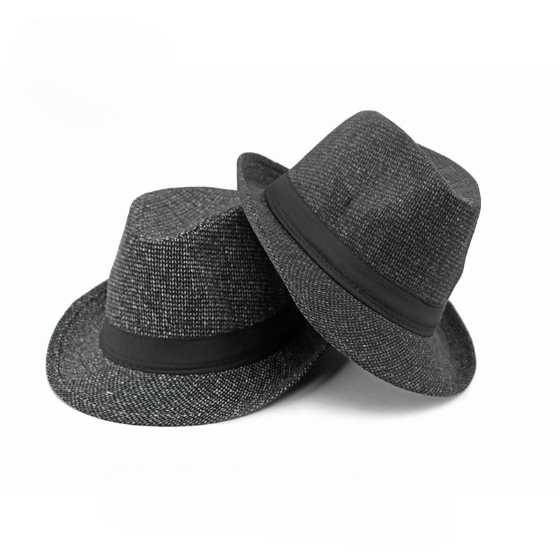 Retro Men's Jazz Hats Large Brimmed Sun Hats, Fashionable Top Hats, Middle-aged and Elderly Hats, Grandpa Bucket Hats