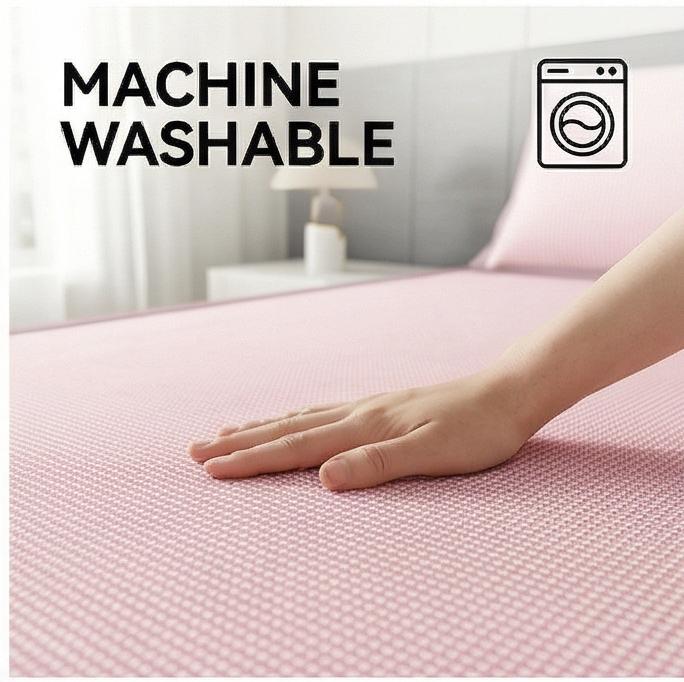Houndstooth Ice Silk Rattan Cooling Mat, Fitted/Flat Sheet, Washable Comfort Bedding for Summer Bedroom & Dorm