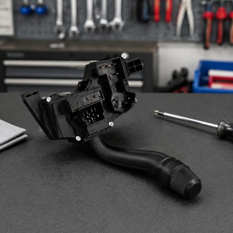 Steering Column Turn Signal Wiper Control Assembly, F65Z13K359AA F85B13K359CA Light Stalk Replacement Unit with Rear Terminal Layout and ABS Housing