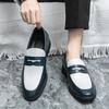 Mocassini Brand di Lusso Italiani da Uomo Scarpe in Pelle Colore Bianco e Nero Slip-on Suola Morbida Scarpe Casual Mocassino da Matrimonio