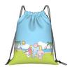 Custom M-Melodies Drawstring Bags Men Women Lightweight Rabbit Anime Sports Gym Storage Backpack