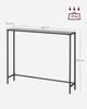 Console table, anteroom table, sofa end, tempered glass top, metal frame, adjustable legs, for living room, anteroom