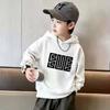 Y2K latest trendy letter-printed children's hooded sweatshirt for autumn and winter daily wear and warmth retention