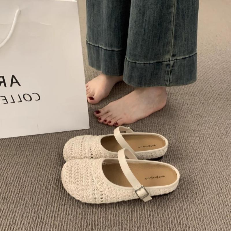 

Ретро обувь Толстоподошлёпки Новый стиль Женские тапочки 40 бежевый