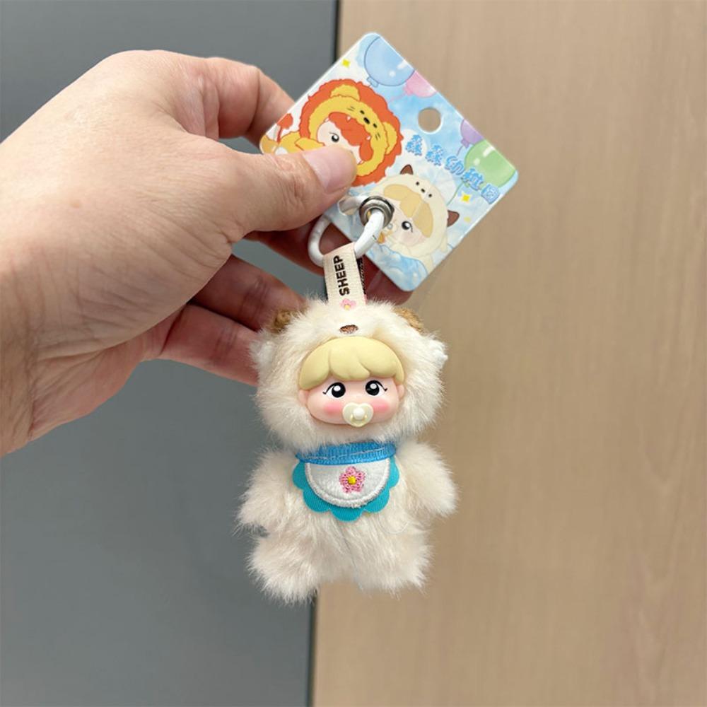

Bag Charms Forest Kindergarten Plush Pendant Decoration Jewelry Gift Animals Plush Doll 10cm Fluffy Soft Animals Plush Key Ring бежевый